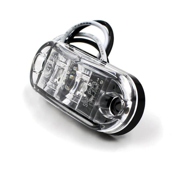 10X 2 LED Sidemarkeringslys 12/24V LED Posisjonslys Tilhenger Sidelys Varsellampe for Lastebil Bobil Campingvogn (Hvit) white