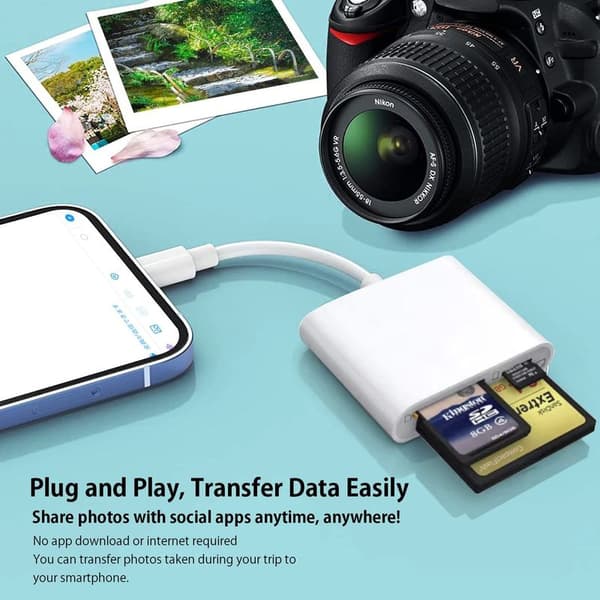 CF SD TF Lightning-kortleser Adapter Universell kortleser for Apple