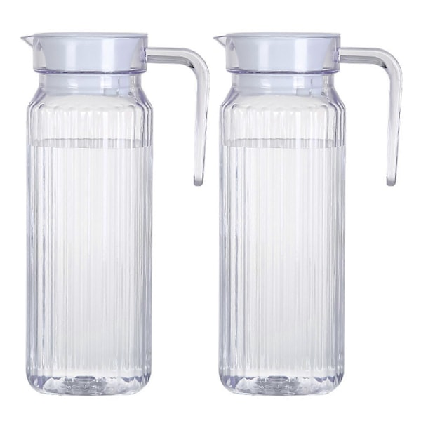 stk. Køleskab Glaskande med Låg Fødevaregodkendt Spildfri Tud Design Transparent Kaffe Mælk Juice Kande Db{hh}