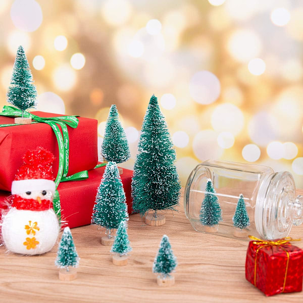 60 st mini julgranar konstgjorda julgranar bordsgranar för julfest heminredning