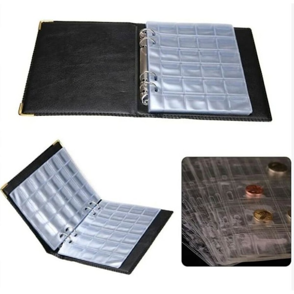 Myntalbum 480 lommer, myntalbum i skinn, Paris Mint Binder,