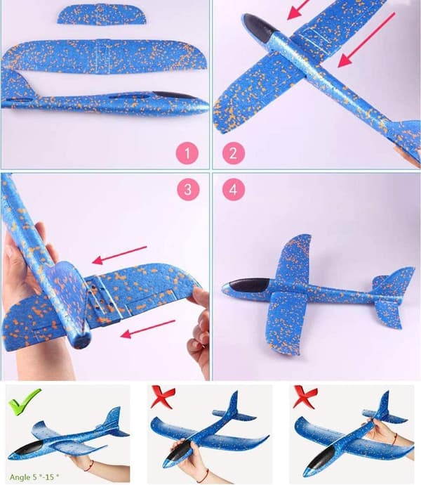 4-pack Airplane Gliders, Hand Throwing Foam Airplanes, Manual Throwing Plane, Hand Throwing Aircraft (Model 1)
