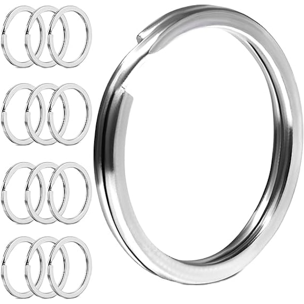 20 stk. 304 Rustfrie Stål Nøkkelringer, 25mm Nøkkelringer og 30mm DXGHC{F2}