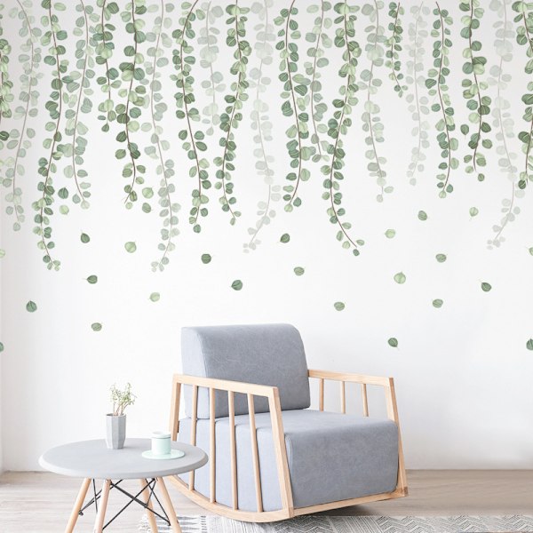 Hengende Vines String of Pearls Vine Blader Veggklistremerker, Avtakbare
