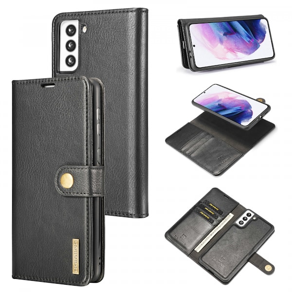 DG.MING etui med magnetisk beskyttelse og stativ, Galaxy S21, sort sort