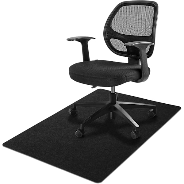 Kontorstolmatte 120 * 90cm, Sunfry Kontorstolmatter for harde gulv, Sklisikker gulvbeskyttelsesmatte (120 x 90cm, Svart)