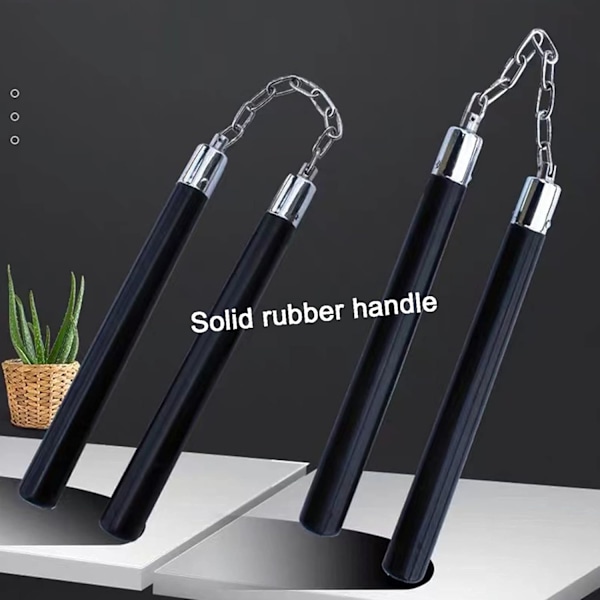 (1 st) Säkra Nunchucks i Solid Gummi för Träning med Stålkätting och Kullager, Övning, Träning