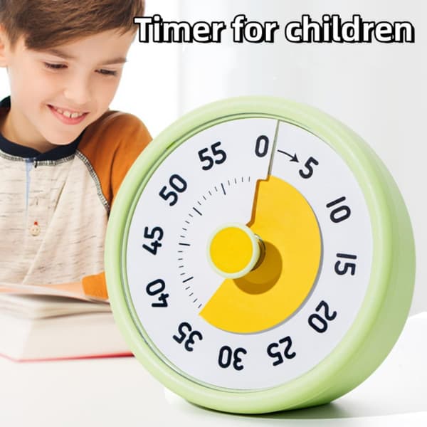 Visuel Timer til Børn 60 Minutters Nedtællingstimer Klasseværelse Køkken Kontor Tidsstyringsværktøj Grøn Hvid