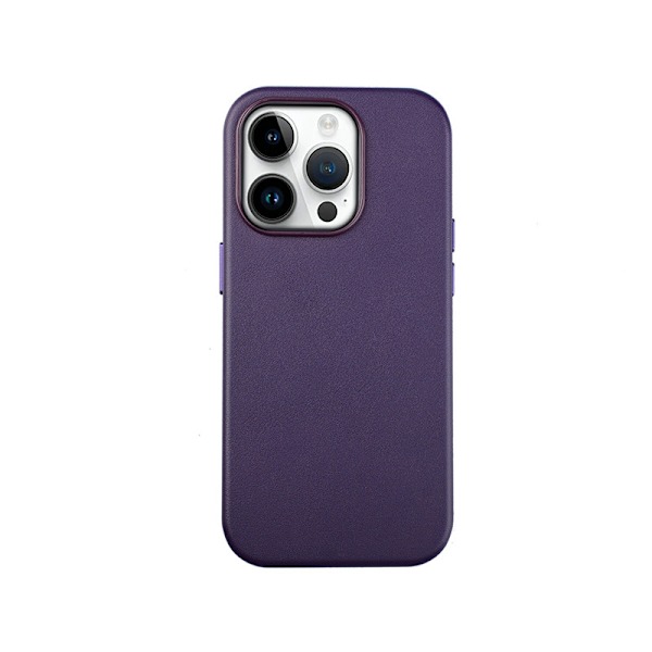 Lämplig för Apple 14 Nappa mönster mobiltelefonfodral slätt läder magnetiskt mobiltelefonfodral Purple For more models please
