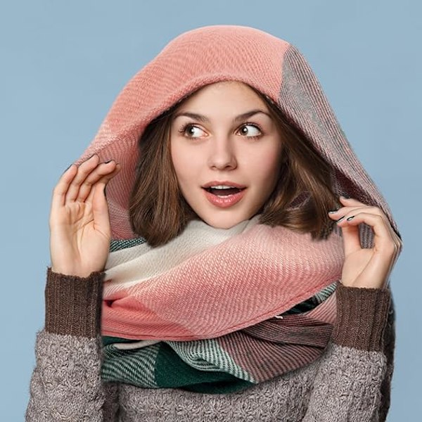 Damscarf Mode Lång Rutig Sjal Omlott Stor Rutig Varm Vinter