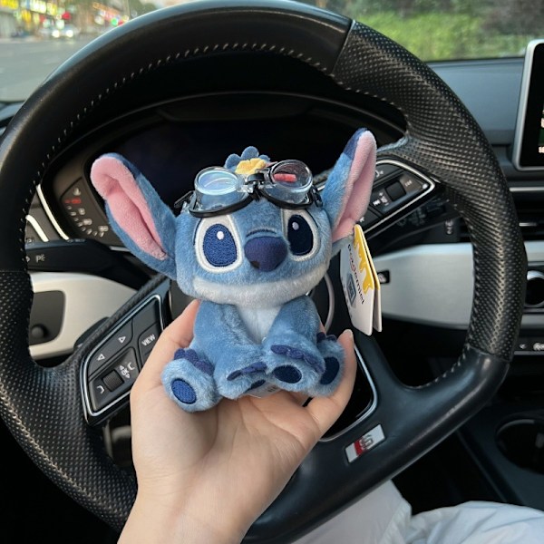 Tegneserie ægte plys Stitch bil gearstang Stitch Star Stitch trendy bil dekoration Goggles Stitch