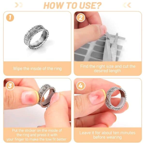 17-Pack Ring Adjuster - Reduce the size of rings, black black black