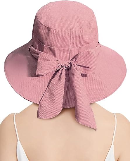 Dame Solhat Bred Skygge Foldbar Spandhat UV Beskyttelse Strandhat Pink Størrelse 58 cm