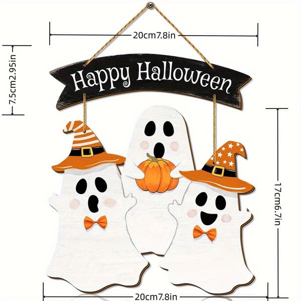 Halloween Spöke Trä Hängande Skylt Väggdekor För Hemmafest Spöklik Höstdekoration Yx0203 One-size