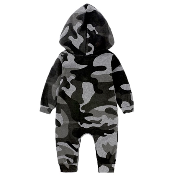 Baby Pojkar Flicka Söt Romper Hooded Ficka Jumpsuit Kläder Outfit Kamouflage Camouflage 90cm