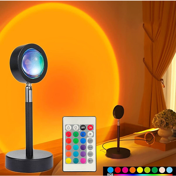 Bordlampe \"Sunset\" med 16 RGB-farger fjernkontroll Svart{F2}