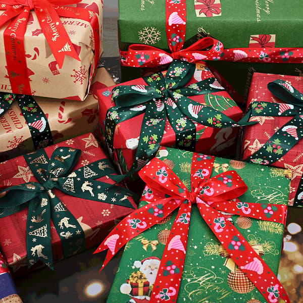 3 Rullar Julklappspapper 50×500cm Stora Presentpapper Ark för Födelsedag, Helg & Blommor