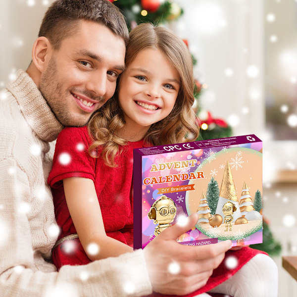 Ny 24-dagers digital julekalender med blindboks DIY armbånd for barn - Julegave i blindboks