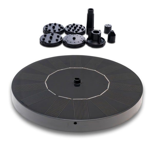 Fontän - Solfontän / Vattenfontän Solcell - 16 cm Svart