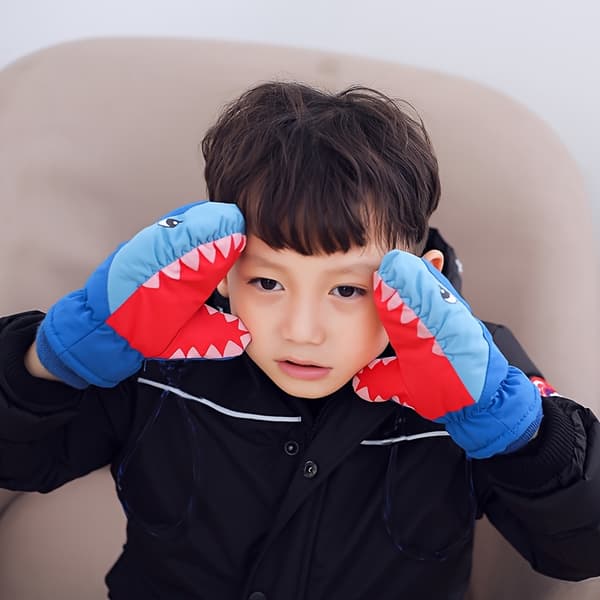 Skihansker for barn, termiske, vindtette, haidesign, vinter Blue Size M (Suitable for 3-5 Years Old)