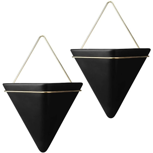 2x Wall Decoration, Black/Brass