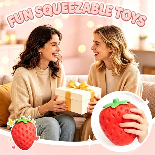 6 Inch Giant Realistic Strawberry Squishy Stress Ball Strawberry