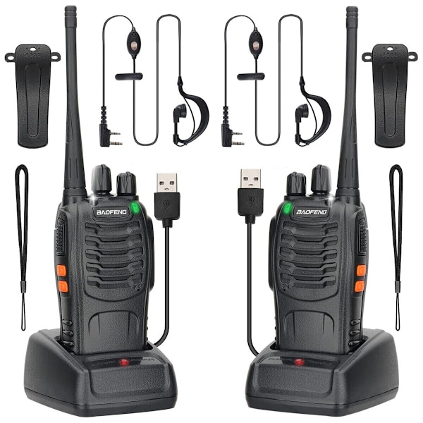 2x Walkie Talkie Radioer Håndholdte Radioer 16 Kanaler 400-470MHZ