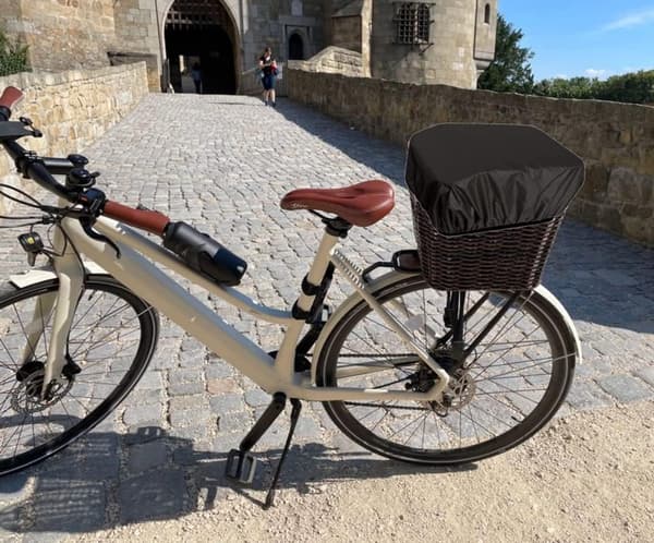 Cykelkurv Regnslag 45x37cm Vandtæt Dobbeltsidet Cykelkurvsovertræk Sort