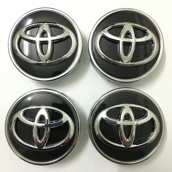 Toyota 4 62mm Navkapsel för Hjulcentrum Med Logotyp Svart