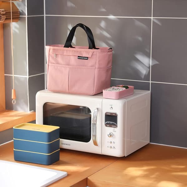 Lunch Box, Mini Waterproof Insulated Lunch Bag|Portable rosa