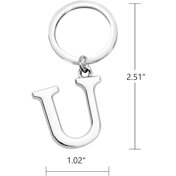 Nøglering Bogstav - Initial Bogstav Nøglering Charm Bogstav U U