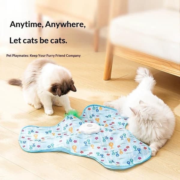2-in-1 Hide-and-Seek Cat Toy - 70×10 cm - Interactive Indoor Cat Toy - 360° Automatic Hide-and-Seek Cat Toy - USB Rechargeable