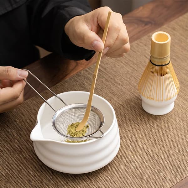 Komplet Matcha Te Sæt Med 7-Delt Bambus Piskeris Sæt Til Traditionel Japansk Te Tilberedning