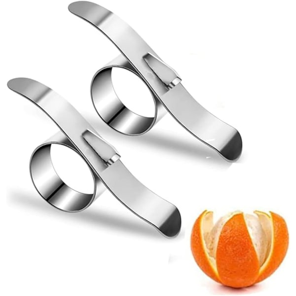 Appelsin Skræller, 4 stk. 2-pak Rustfrit Stål Appelsin Skræller Værktøj Bærbar Køkken Gadget til Citron og Shaddock Frugt Skræller