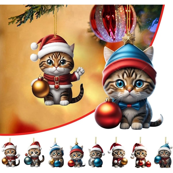 Katte Julekalender 2024, 24 Dages Jule Nedtællingskalender med Søde Katte Dukker, Juledekoration
