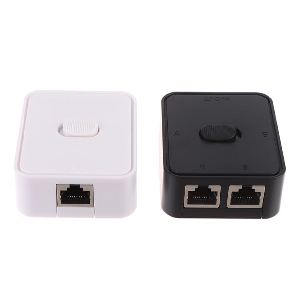 2-Port Gigabit Nätverk Switch RJ45 CAT 5/6 LAN HUB Nätverk Switch Svart One Size