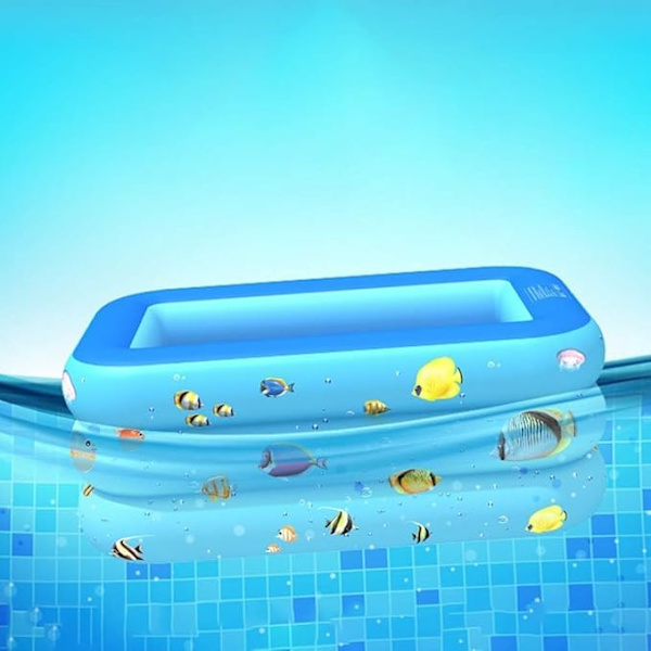 Oppustelig rektangulær swimmingpool til børn og voksne 120cmx83cm, rektangulære swimmingpools over jorden til baghaven udendørs