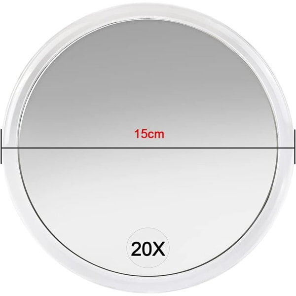 20X Suurennuspeili imukupeilla (15 cm pyöreä) - Täydellinen