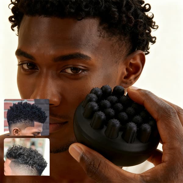 Handhållen Hårbottenmassageborste, Dreadlock Stylingkam och Bärbar Lockkam — Hårstylingverktyg black
