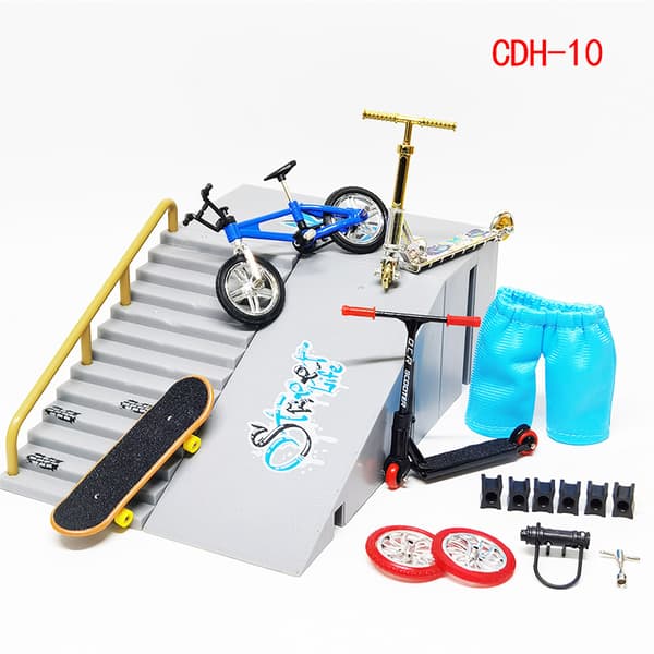 Scooter Finger Skateboard Set - Mini Skatepark i Legering | Leksak för barn 【CDH-8】
