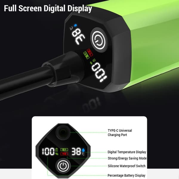 Bärbar Camping Duschpump Uppladdningsbar Elektrisk Duschpump med Smart Digital Display, 6000mAh, DUBUNS