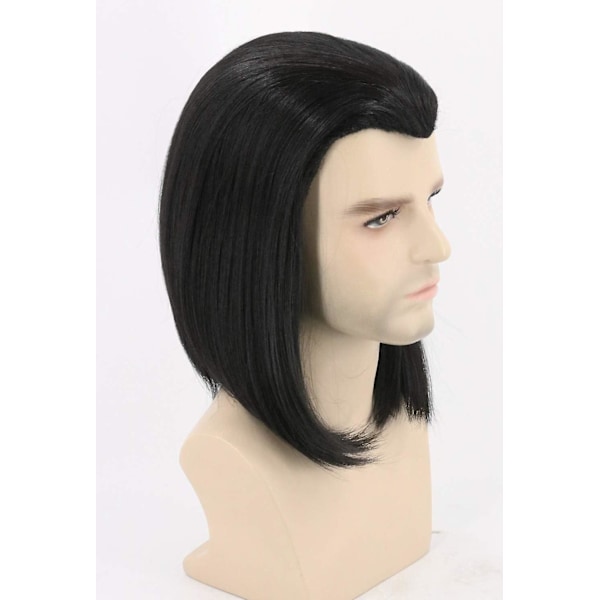 Vincent Vega Paryk Inspireret af Pulp Fiction Herre Kort Sort Glat Paryk Halloween