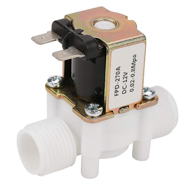 DC12V Normalt Lukket Vand Magnetventil G1/2-tommer Plastik Elektrisk Magnetventil Dispenser Banmo