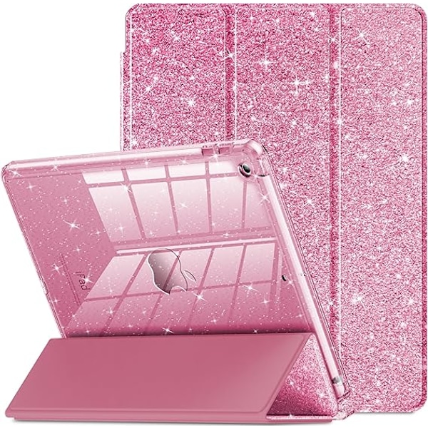 INFILAND etui til iPad 9. generation 2021/ iPad 8. generation 2020/ iPad 7. generation 2019 10,2 tommer, pencilholder til børn, pink