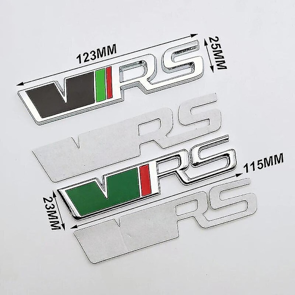 3D Metal Emblem med RS Logo til Skoda Fabia, Superb, Kodiaq, Octavia 2, 3, Mk1, Mk2, Mk3, A5, A7, VRS Sticker