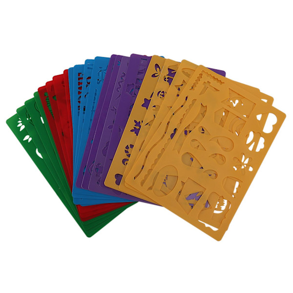 20 st Barn Jul DIY Ritmallar Ihålig Tavla Set för Barn Plastmålningsmall ()