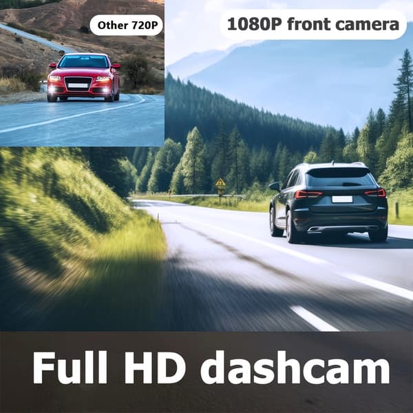 Dobbelt dashbordkamera foran og bak 1080P bilkameraopptaker nattsyn G-sensor