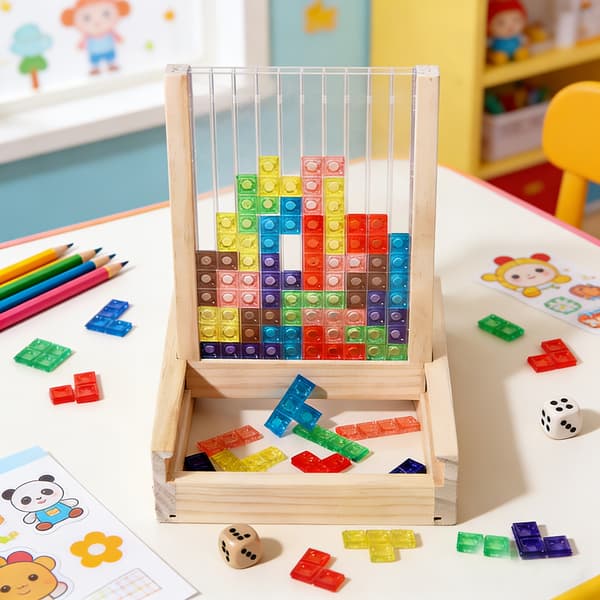 3D-pinottava palikkalaatikko - STEM-nopparakennuspeli Boxed Colored  Blocks