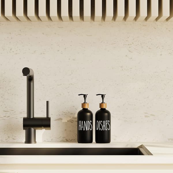 Påfyllningsbar Handpump 2-pack 500ML 21x7cm Svart med Pall Ingår