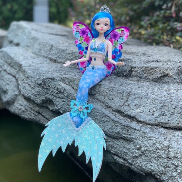 Fargerik havfrue-dukke prinsesseleke som bursdagsgave til jenter Star Moon Fish Snow Bud